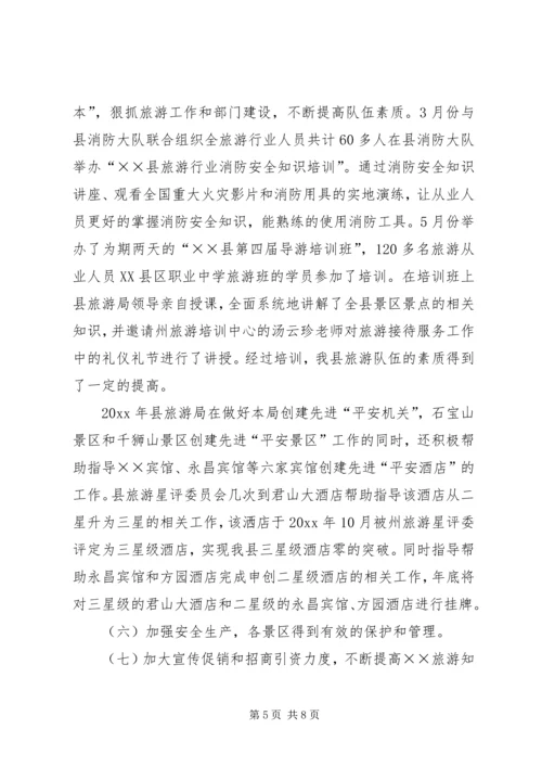 旅游事业局工作总结及工作计划.docx