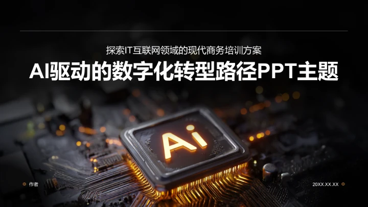 AI驱动的数字化转型路径PPT模板