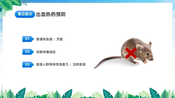 蓝色简约医疗肾综合出血热治疗预防讲座PPT护理