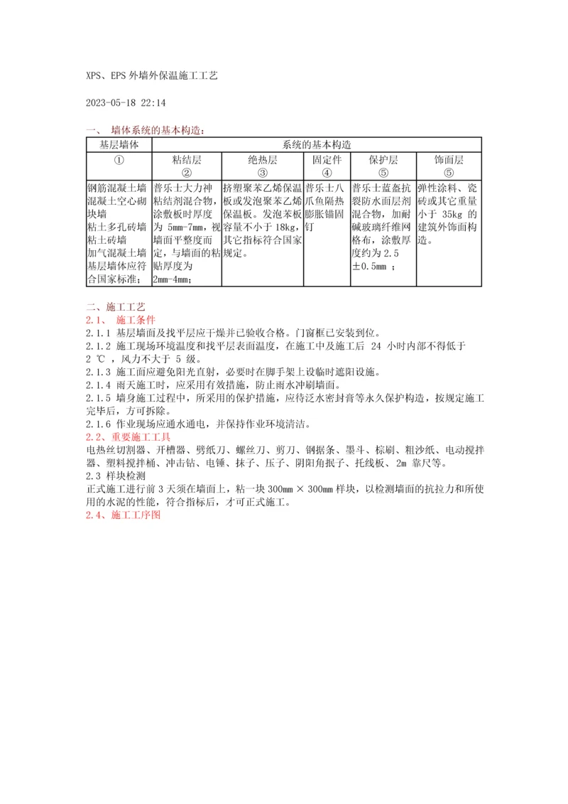 XPSEPS外墙外保温施工工艺.docx