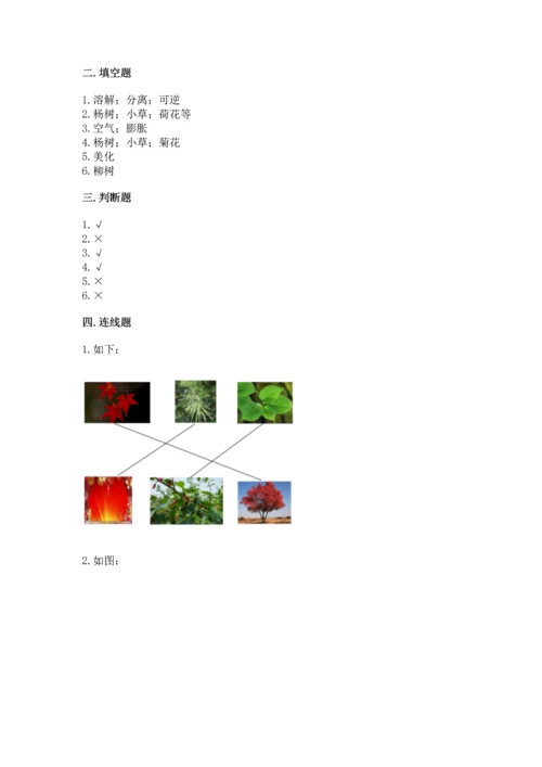 教科版科学一年级上册第一单元《植物》测试卷（完整版）word版.docx