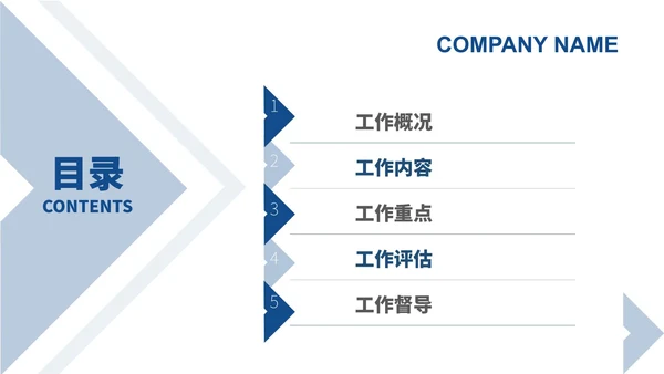 蓝色白底几何形状工作总结汇报PPT模板