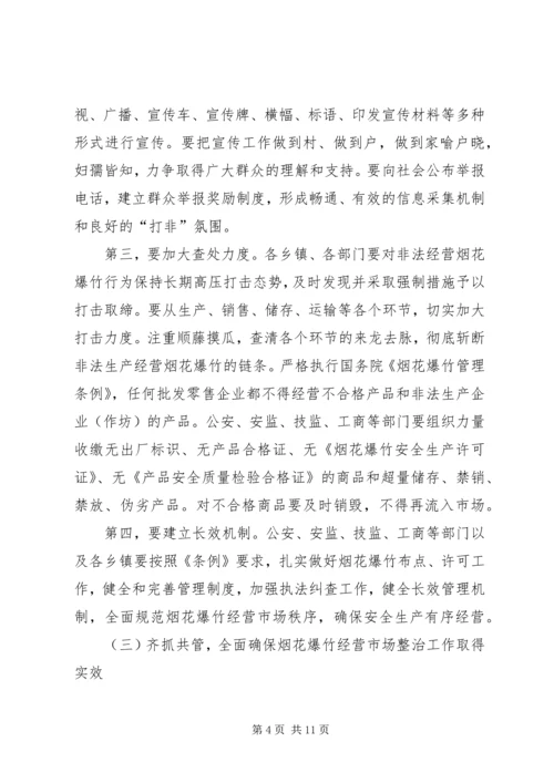 县整治烟花爆竹经营市场安全生产工作会议讲话.docx