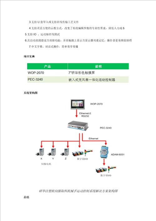 研华注塑机伺服取料机械手运动控制系统解决方案