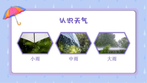 蓝色卡通插画简约小小气象员幼儿园认识天气教学课件PPT课件