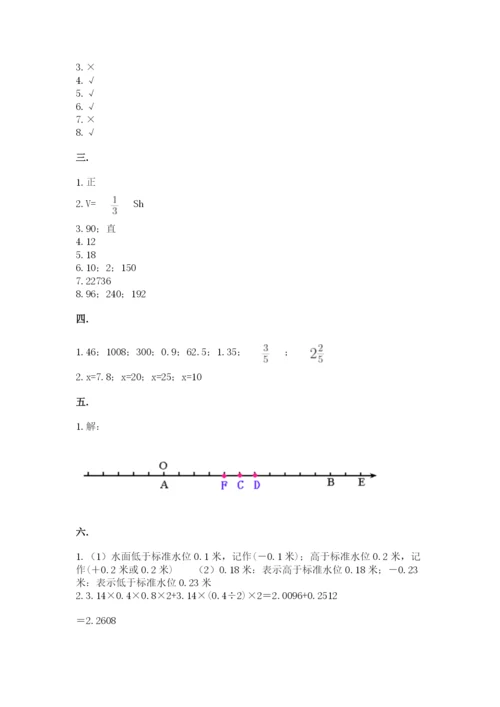 小学六年级数学期末自测题（实用）.docx
