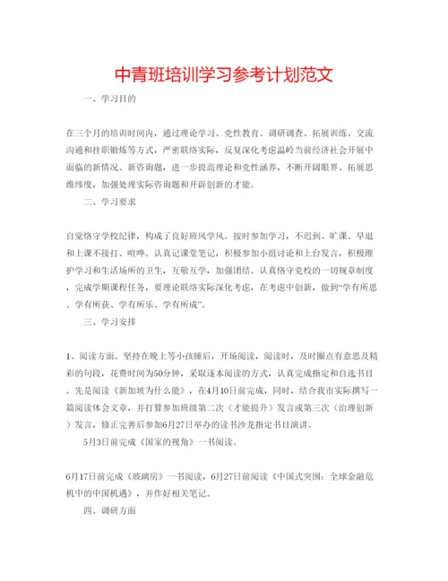 精编中青班培训学习参考计划范文.docx