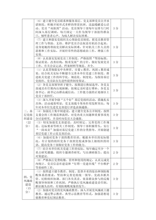 【组织党建】基层党组织基层党支部考核评价办法范文含基层党建工作考核评价标准表格工作制度.docx