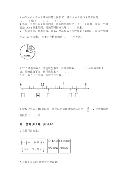 小学数学六年级上册期末测试卷（夺冠系列）word版.docx