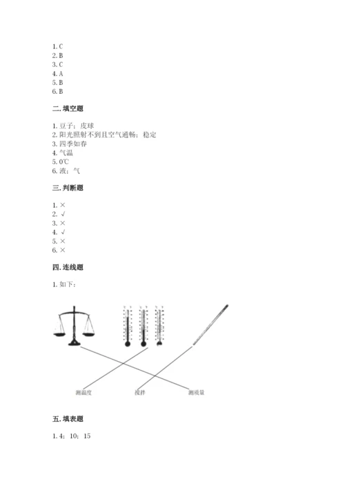 教科版三年级上册科学期末测试卷精品【实用】.docx