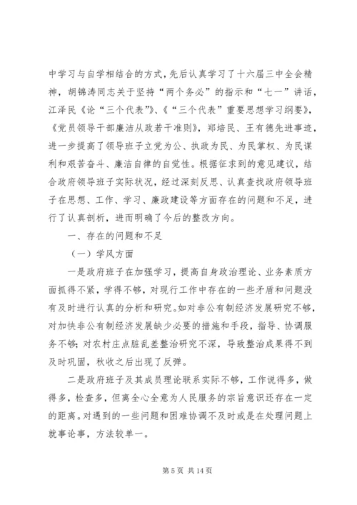 政府党组民主生活会材料 (2).docx