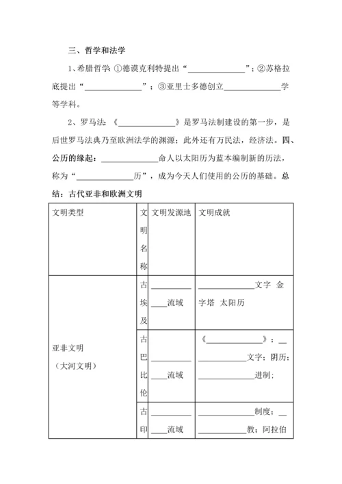 九年级上册历史基础知识过关挖空版.docx