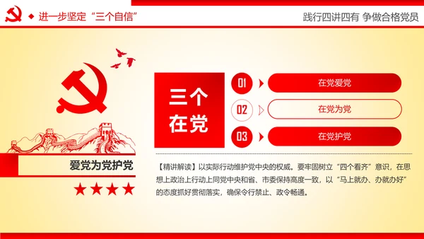 践行四讲四有争做合格党员专题讲座PPT