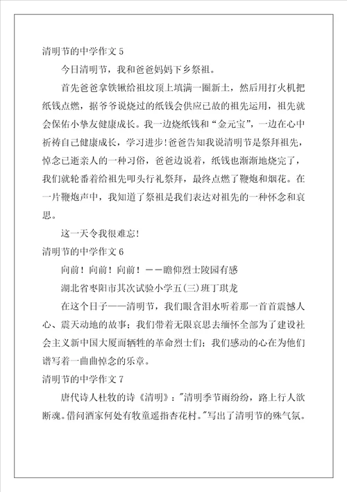 清明节的高中作文
