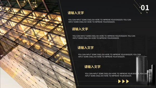 高端大气金色商务项目介绍通用PPT模板