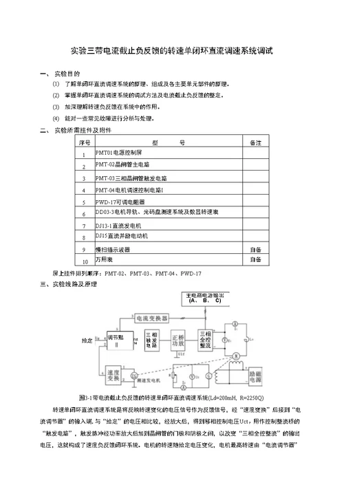 【精品】交直流调速实验指导书