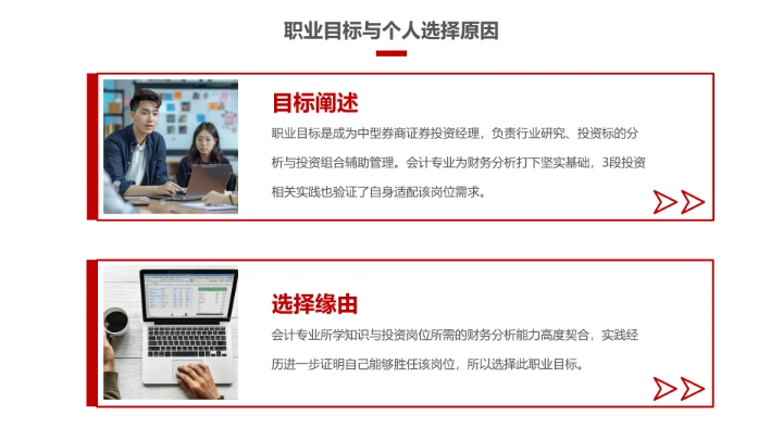 红色会计专业大学生求职个人能力综合展示职业生涯规划通用PPT模版