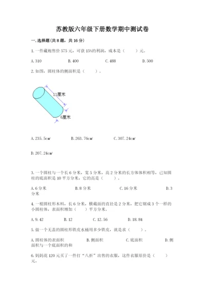 苏教版六年级下册数学期中测试卷【必考】.docx