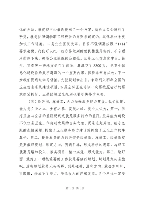局长在卫生系统调度会讲话.docx