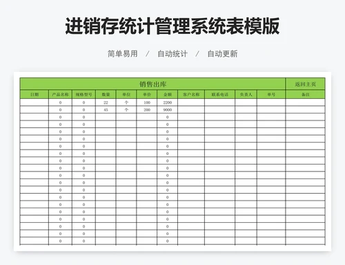 进销存统计管理系统表模版