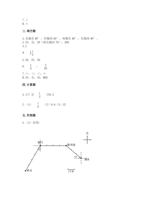 人教版六年级上册数学期中考试试卷精品【夺冠系列】.docx