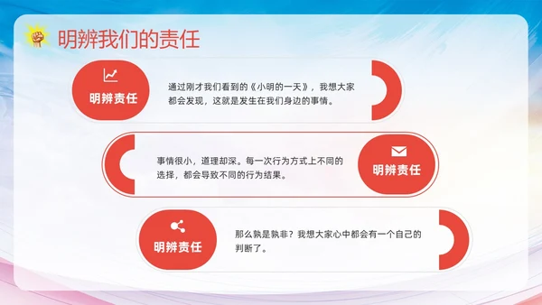 粉色简约践行青春使命担当少年责任责任与担当主题班会PPT模板