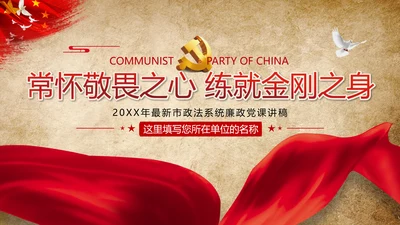 2020年全面从严治党党政党建支部团委学习政法系统廉政党课