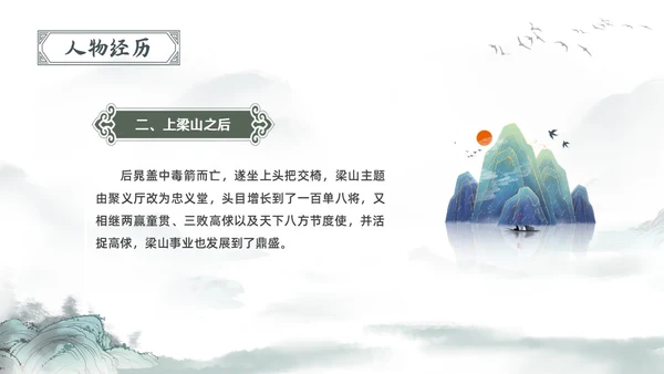 古风水彩水墨水浒传宋江PPT读书分享