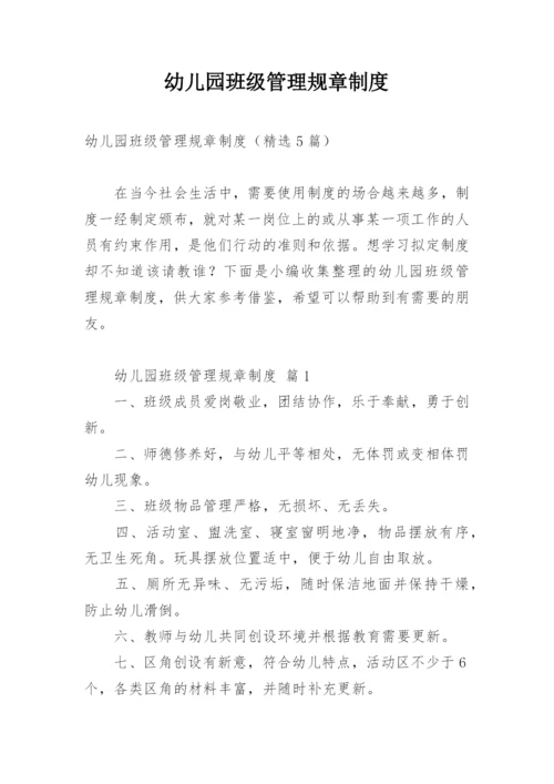 幼儿园班级管理规章制度.docx