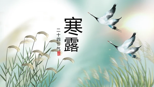 中国风二十四节气寒露节气介绍PPT