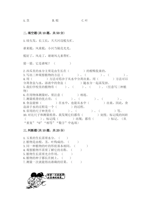 教科版一年级上册科学期末测试卷附完整答案【有一套】.docx