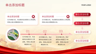 红色党政风遵义会议多项流程组合PPT单页