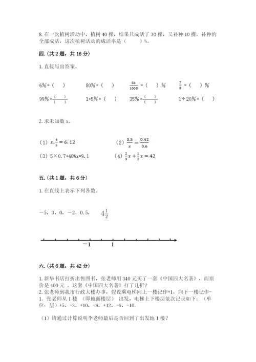 人教版数学六年级下册试题期末模拟检测卷精品（全优）.docx