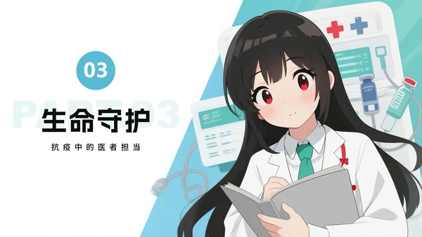 蓝色手绘卡通风医疗中国医师节节日科普PPT模板