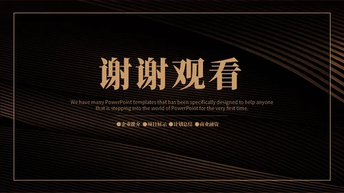 奢华风大气商务工作总结通用PPT模板