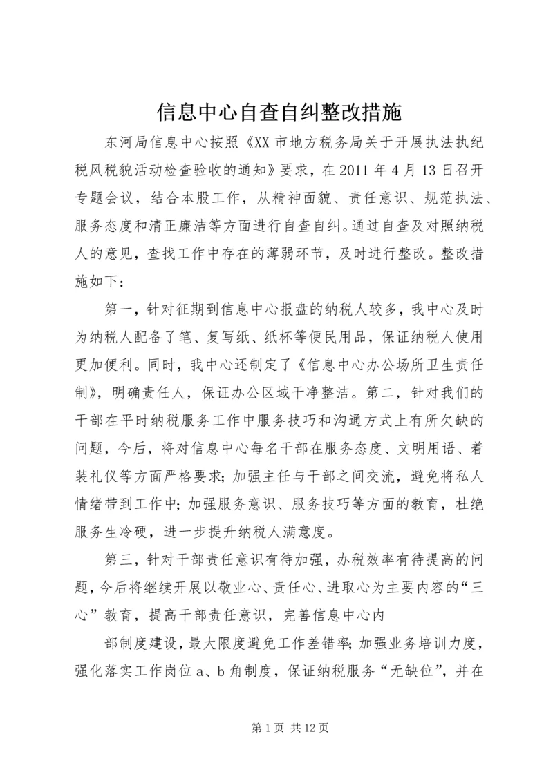 信息中心自查自纠整改措施.docx