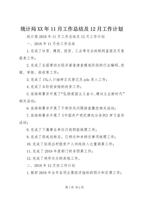 统计局XX年11月工作总结及12月工作计划 (2).docx