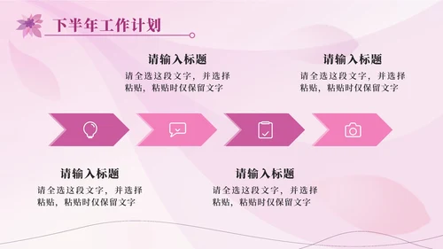 唯美飘花工作总结PPT模板
