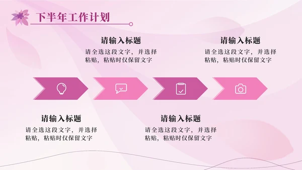 唯美飘花工作总结PPT模板