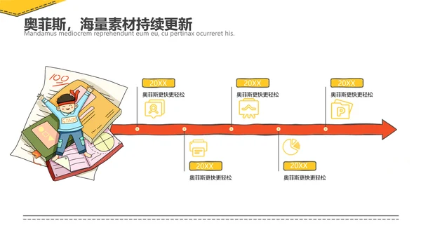 手绘风黄色工作汇报PPT