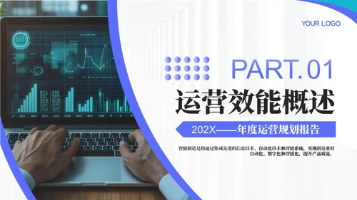 蓝色商务风运营效能持续优化年终总结PPT模板
