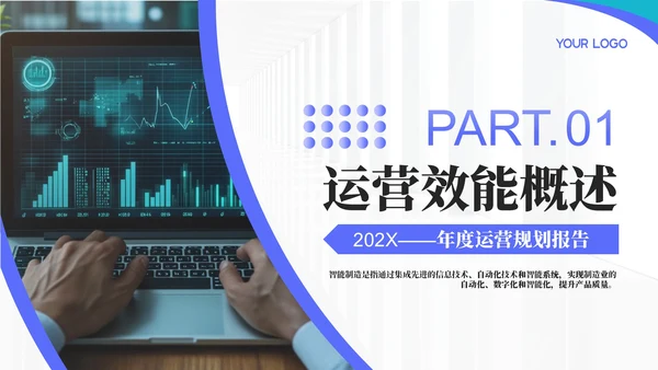 蓝色商务风运营效能持续优化年终总结PPT模板