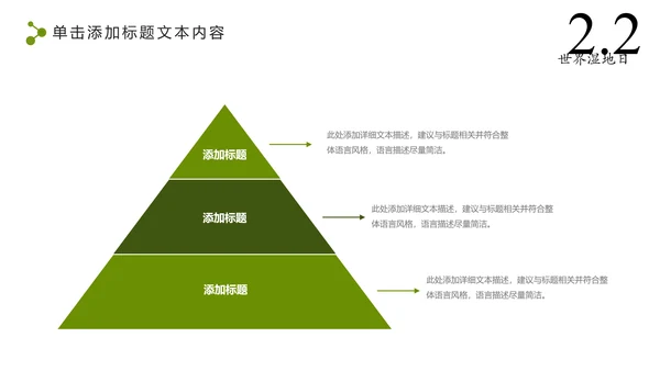 清新简约世界湿地森林日绿色环保PPT模板