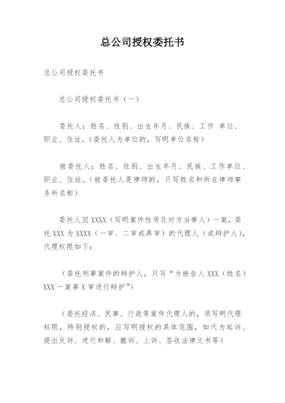 总公司授权委托书.docx