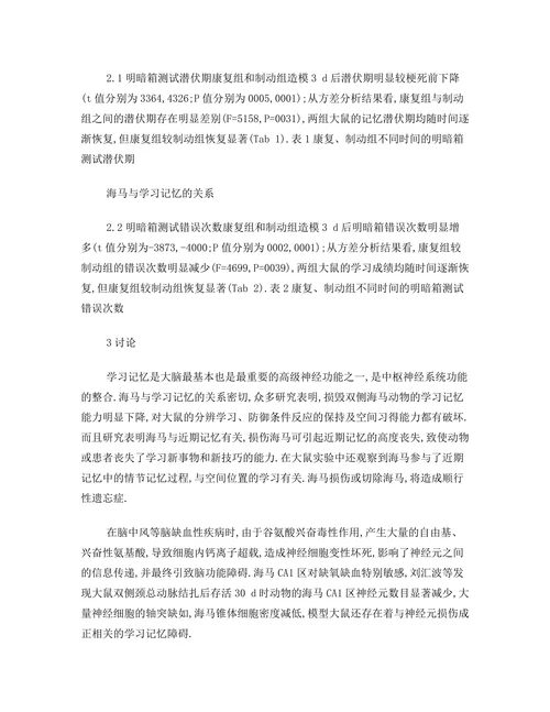 海马与学习记忆的关系