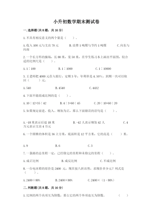 小升初数学期末测试卷（夺冠系列）.docx