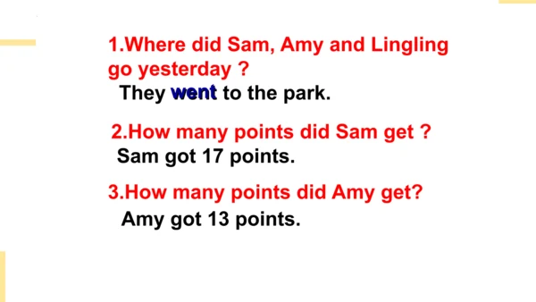 Module 6 Unit 2 They got fifty points.  课件(共26张PPT