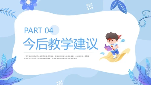 蓝色插画期末质量分析PPT模板宣传PPT动态PPT
