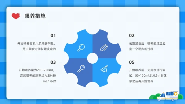 蓝色简约插画危重患者的营养支持和护理培训PPT全民营养周