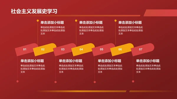 红色商务风学习四史 不忘初心PPT模板